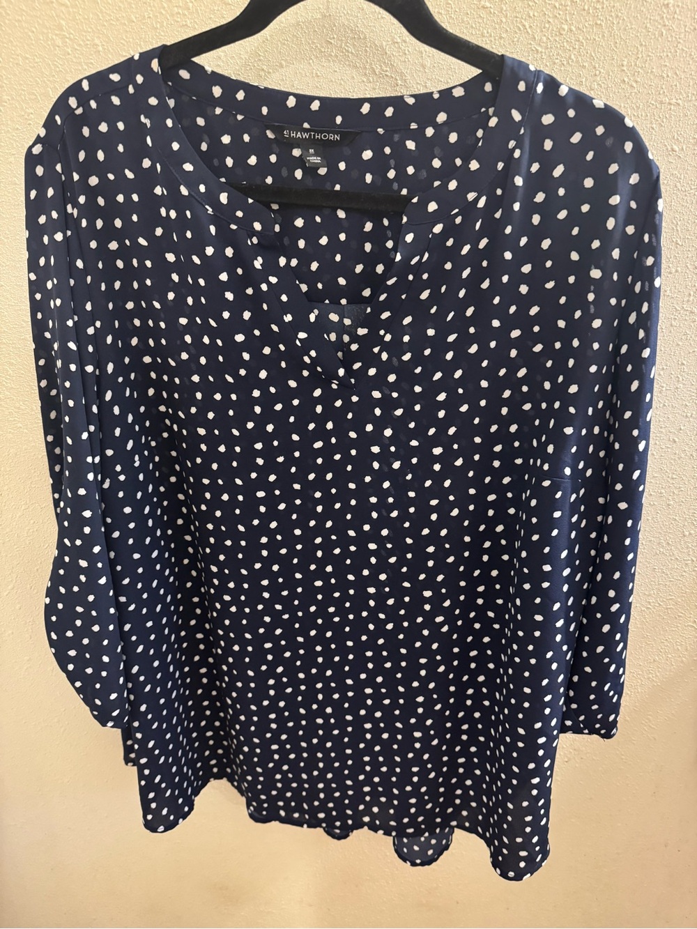 41 Hawthorn Navy Blue Polka Dot Blouse